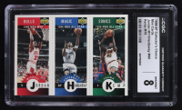 Michael Jordan / Anfernee Hardaway / Shawn Kemp 1996-97 Collector's Choice Mini Cards #M11/M60/M78 #J5 (CGC 8) at PristineAuction.com