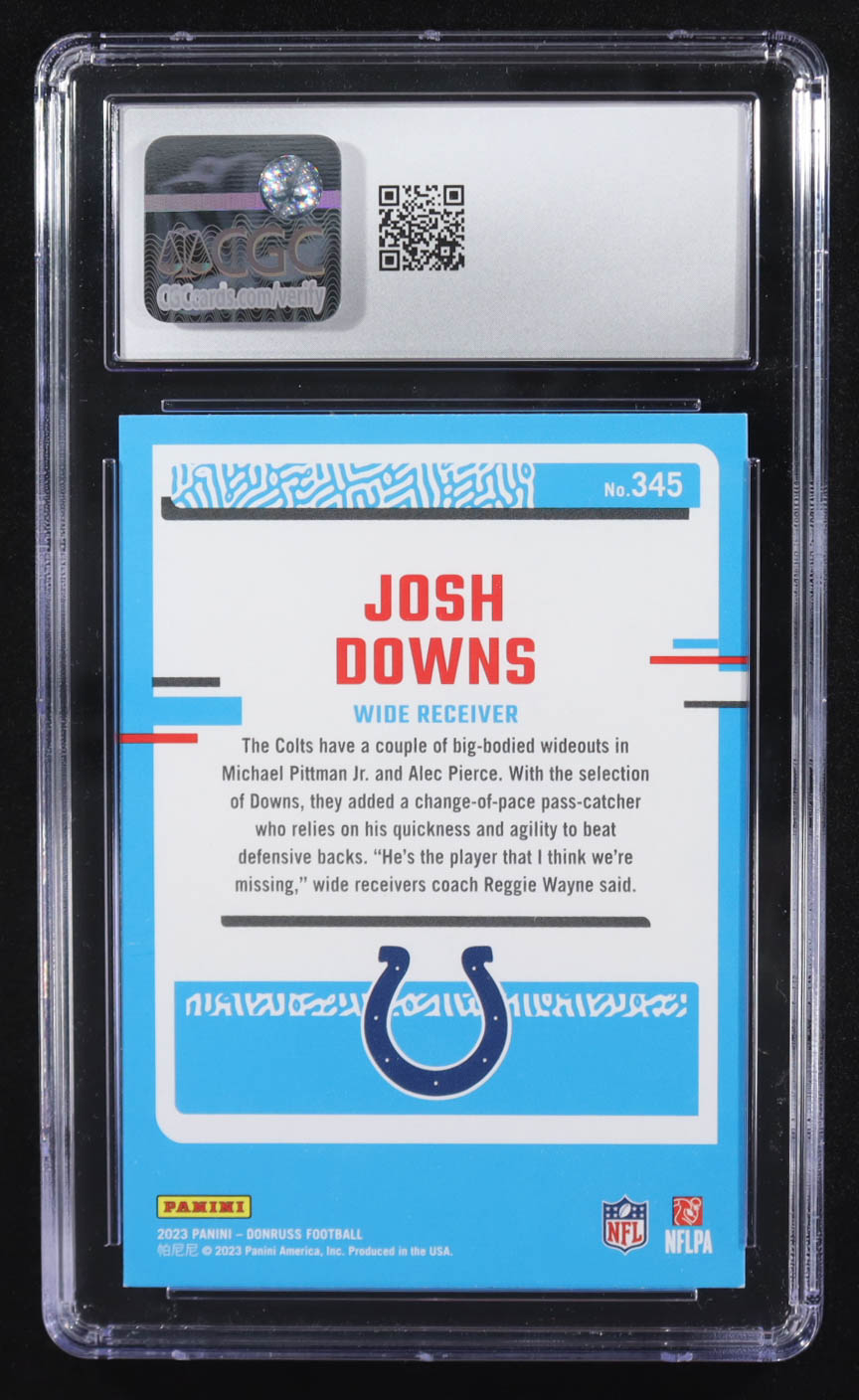 Josh Downs 2023 Donruss #345 RC (CGC 9) at PristineAuction.com Josh Downs 2023 Donruss #345 RC (CGC 9) at PristineAuction.com