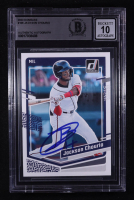 Jackson Chourio Signed 2023 Panini Donruss #106 RC (BGS | Autograph Graded BGS 10) at PristineAuction.com