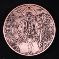 Black Beard Pirate 5 Ounce .999 Fine Copper Bullion Round at PristineAuction.com