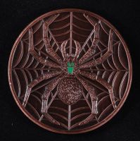 High Relief .999 Fine Copper 5 Ounce AVDP Glow in the Dark Spider Bullion Round at PristineAuction.com