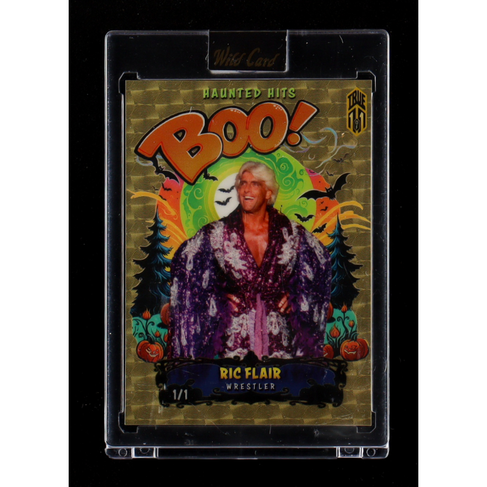 Ric Flair 2025 Wildcard Holiday Hits! Gold Spiral! SP Encased! 1/1 at PristineAuction.com