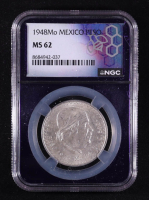 1948-Mo Mexico Peso .500 Fine Silver Coin (NGC MS62) at PristineAuction.com