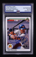 Juan Gonzalez Signed 1990 Upper Deck Inscribed "96 98 AL MVP" #72 RC (PSA) at PristineAuction.com