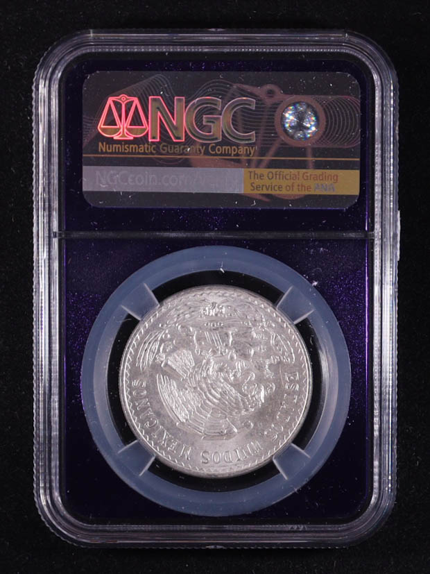 1948-Mo Mexico Peso .500 Fine Silver Coin (NGC MS62) at PristineAuction.com 1948-Mo Mexico Peso .500 Fine Silver Coin (NGC MS62) at PristineAuction.com