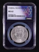 1948-Mo Mexico Peso .500 Fine Silver Coin (NGC MS62) at PristineAuction.com
