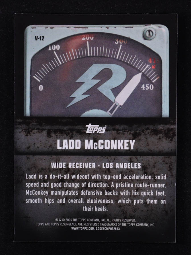 Ladd McConkey 2024 Topps Resurgence Voltaic #V12 RC at PristineAuction.com Ladd McConkey 2024 Topps Resurgence Voltaic #V12 RC at PristineAuction.com