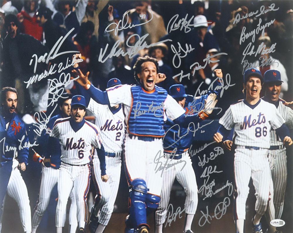 1986 Mets 16x20 Photo Signed by (25) with Dwight "Doc" Gooden, Darryl Strawberry, Ray Knight, Sid Fernandez (JSA) at PristineAuction.com 1986 Mets 16x20 Photo Signed by (25) with Dwight "Doc" Gooden, Darryl Strawberry, Ray Knight, Sid Fernandez (JSA) at PristineAuction.com