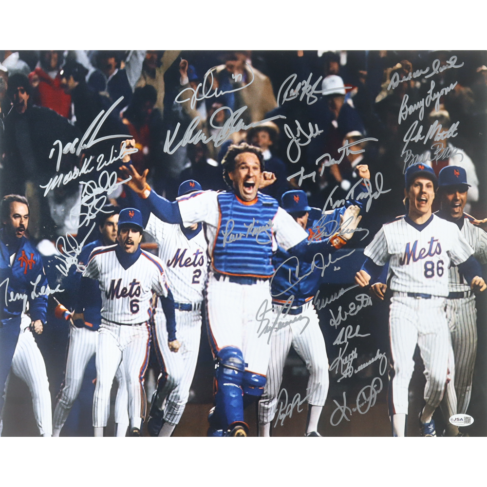 1986 Mets 16x20 Photo Signed by (25) with Dwight "Doc" Gooden, Darryl Strawberry, Ray Knight, Sid Fernandez (JSA) at PristineAuction.com