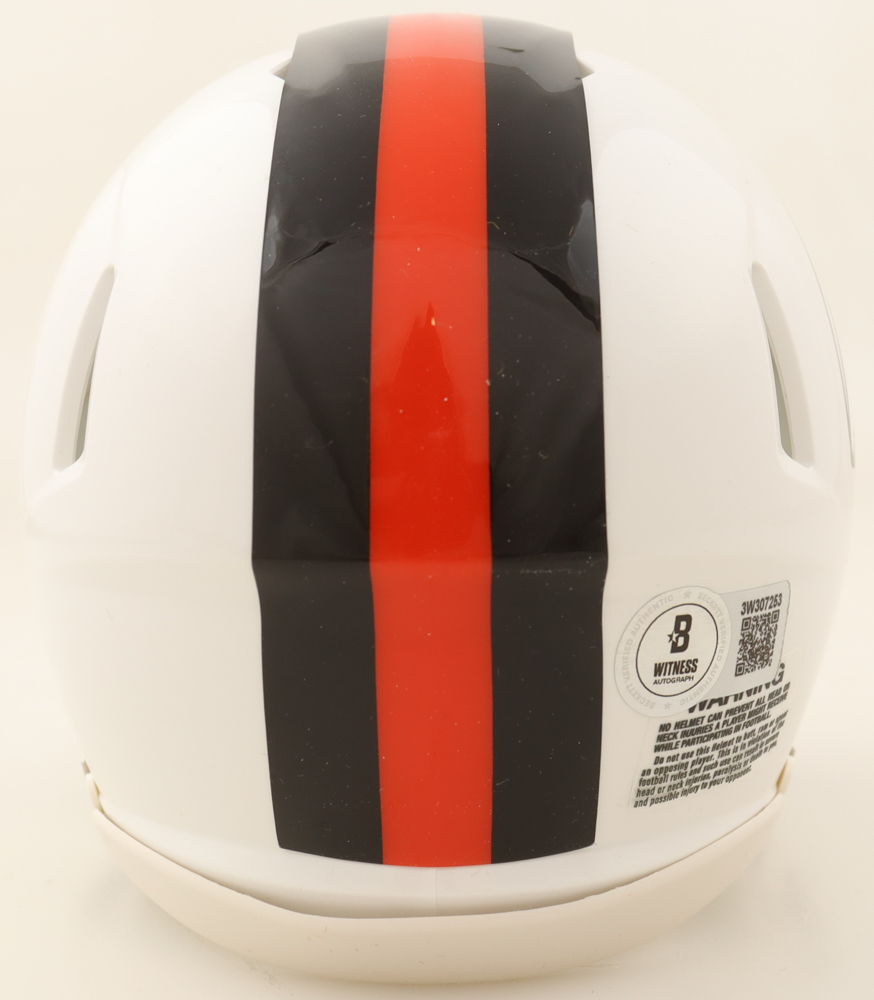 Quinshon Judkins Signed Browns Alternate Speed Mini Helmet (Beckett) at PristineAuction.com Quinshon Judkins Signed Browns Alternate Speed Mini Helmet (Beckett) at PristineAuction.com