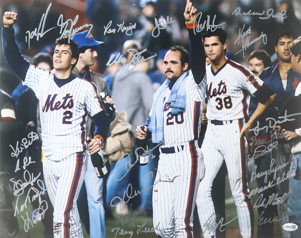 1986 Mets 16x20 Photo Signed by (25) with Dwight "Doc" Gooden, Darryl Strawberry, Ray Knight, Sid Fernandez (JSA) at PristineAuction.com 1986 Mets 16x20 Photo Signed by (25) with Dwight "Doc" Gooden, Darryl Strawberry, Ray Knight, Sid Fernandez (JSA) at PristineAuction.com