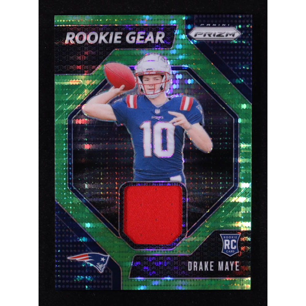Drake Maye 2024 Panini Prizm Rookie Gear Neon Green Pulsar #6 RC at PristineAuction.com