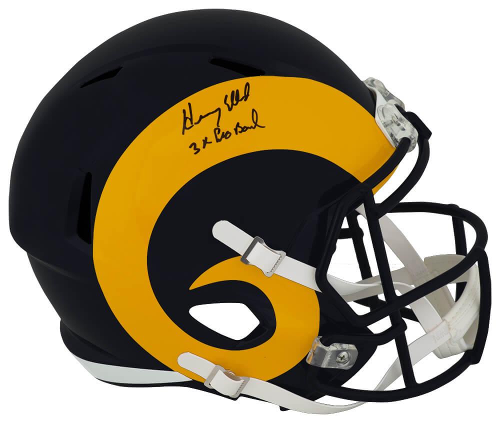 Henry Ellard Signed Rams Full-Size Throwback Alternate Speed Helmet Inscribed "3x Pro Bowl" (Schwartz) at PristineAuction.com Henry Ellard Signed Rams Full-Size Throwback Alternate Speed Helmet Inscribed "3x Pro Bowl" (Schwartz) at PristineAuction.com