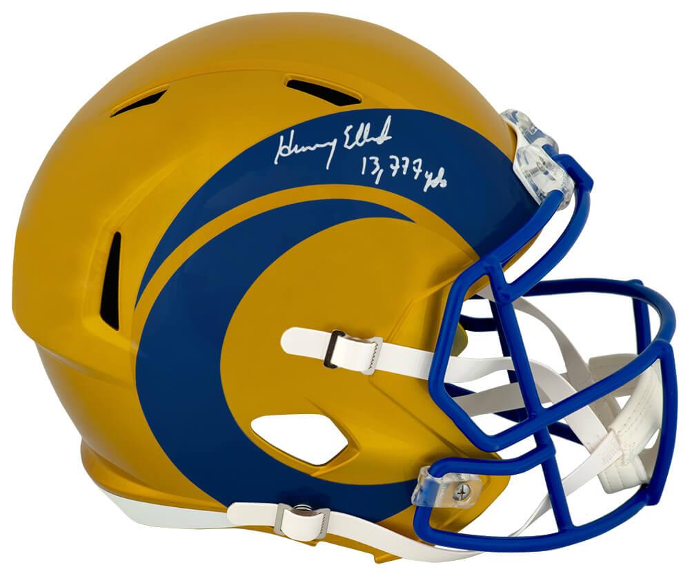 Henry Ellard Signed Rams Full-Size Flash Alternate Speed Helmet Inscribed "13,777 Yds" (Schwartz) at PristineAuction.com Henry Ellard Signed Rams Full-Size Flash Alternate Speed Helmet Inscribed "13,777 Yds" (Schwartz) at PristineAuction.com