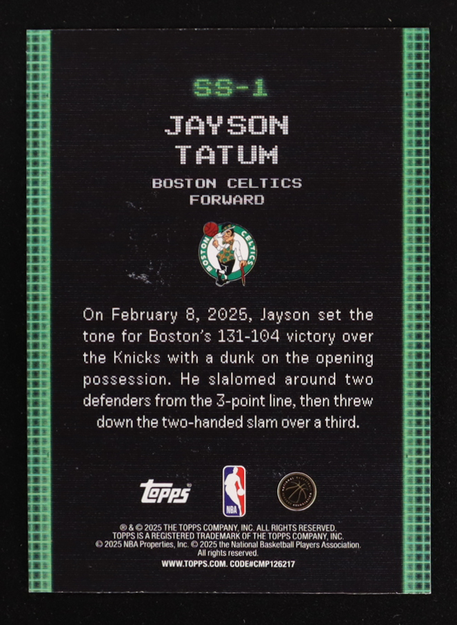 Jayson Tatum 2025-26 Topps Scan and Slam #SS1 at PristineAuction.com Jayson Tatum 2025-26 Topps Scan and Slam #SS1 at PristineAuction.com
