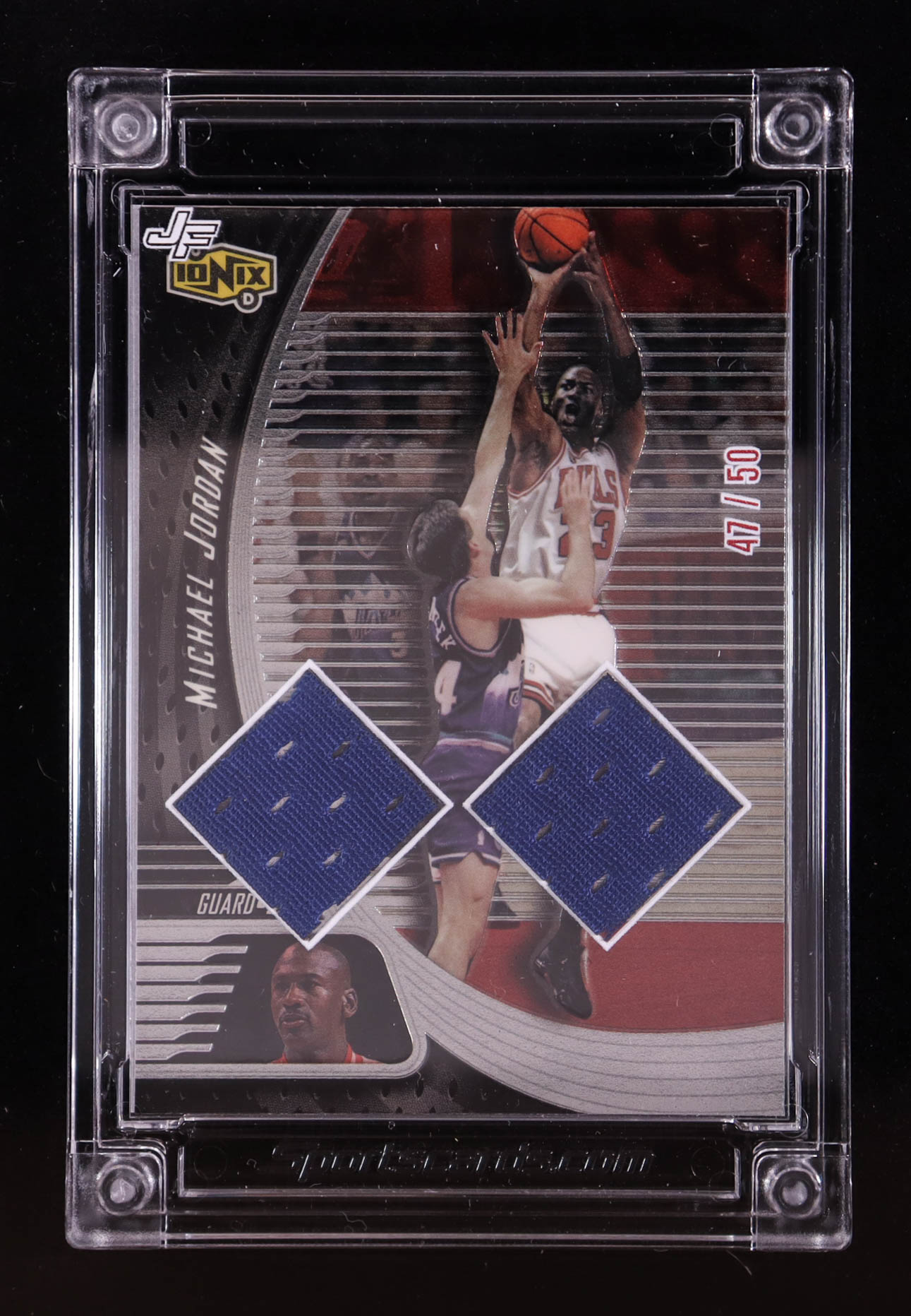 Michael Jordan 2025 Sportscards.com Jersey Fusion Game-Used Swatch #MJ02 #47/50 at PristineAuction.com Michael Jordan 2025 Sportscards.com Jersey Fusion Game-Used Swatch #MJ02 #47/50 at PristineAuction.com