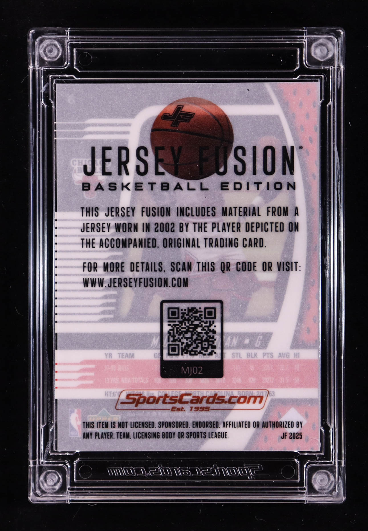 Michael Jordan 2025 Sportscards.com Jersey Fusion Game-Used Swatch #MJ02 #47/50 at PristineAuction.com Michael Jordan 2025 Sportscards.com Jersey Fusion Game-Used Swatch #MJ02 #47/50 at PristineAuction.com
