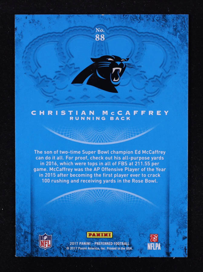 Christian McCaffrey 2017 Crown Royale #88 RC at PristineAuction.com Christian McCaffrey 2017 Crown Royale #88 RC at PristineAuction.com