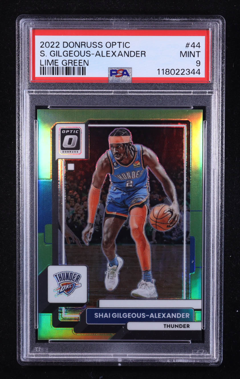 Shai Gilgeous-Alexander 2022-23 Donruss Optic Lime Green #44 #084/149 (PSA 9) at PristineAuction.com Shai Gilgeous-Alexander 2022-23 Donruss Optic Lime Green #44 #084/149 (PSA 9) at PristineAuction.com