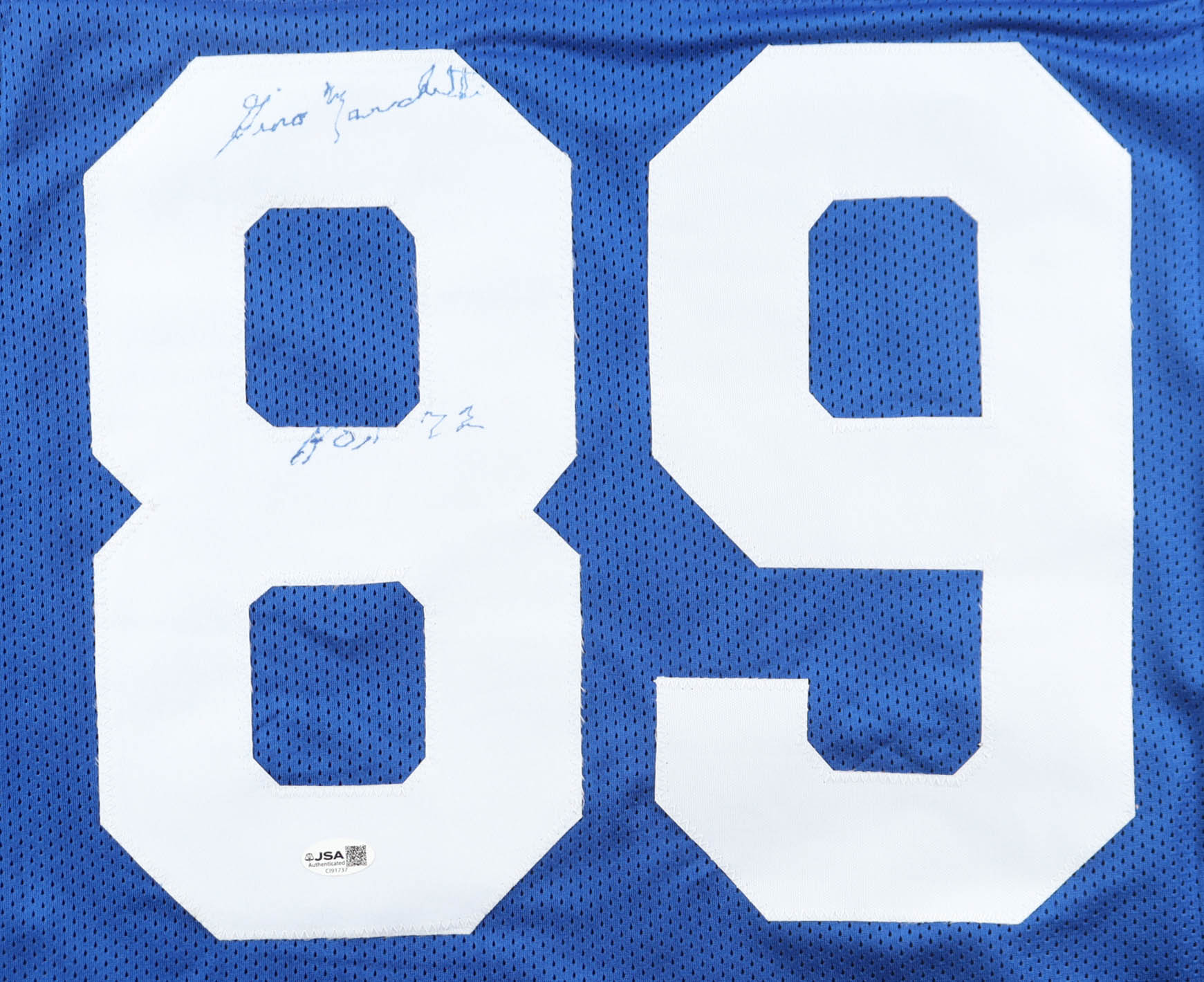 Gino Marchetti Signed Jersey Inscribed "HOF 72" (JSA) at PristineAuction.com Gino Marchetti Signed Jersey Inscribed "HOF 72" (JSA) at PristineAuction.com