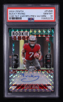 Bucky Irving 2024 Panini Zenith Contenders Optic Rookie Ticket Green Auto #PV-BIR RC #06/24 (PSA 10) at PristineAuction.com