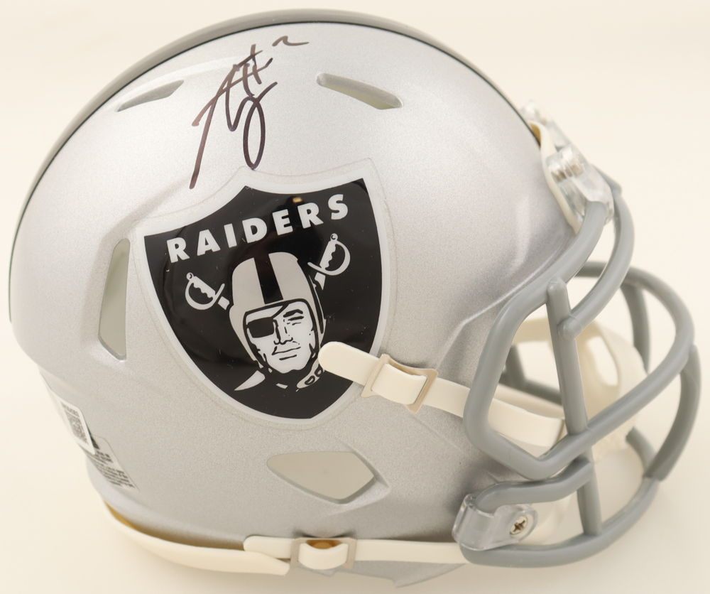 Ashton Jeanty Signed Raiders Speed Mini Helmet (Beckett) at PristineAuction.com Ashton Jeanty Signed Raiders Speed Mini Helmet (Beckett) at PristineAuction.com