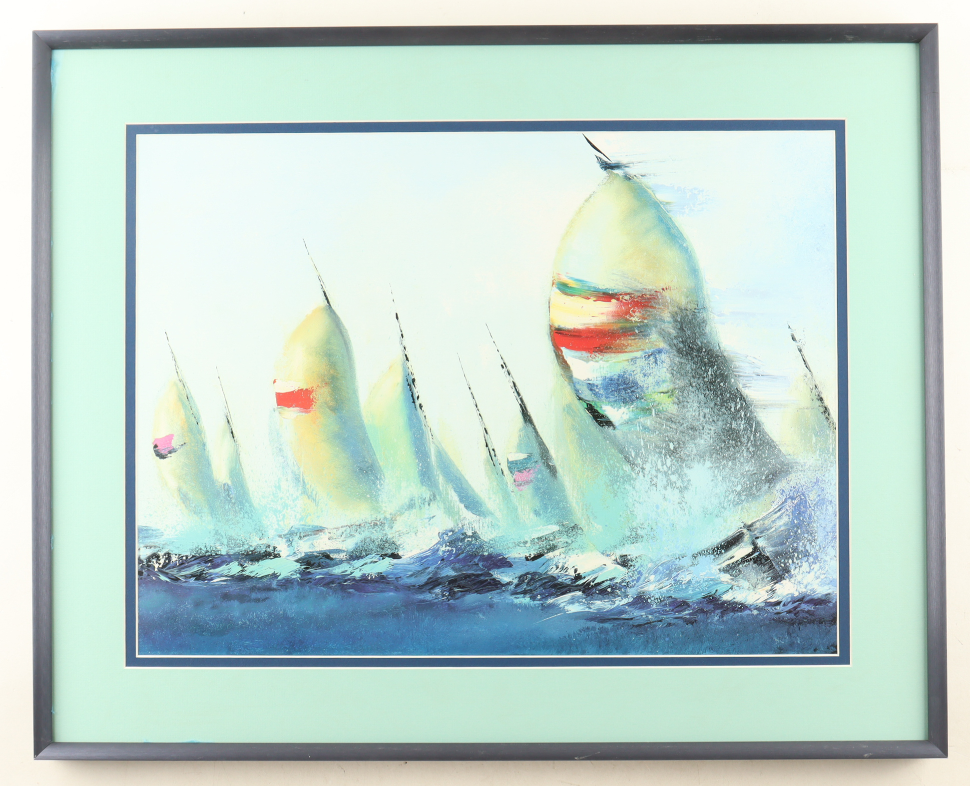 "July Sails" Custom Framed Seriolithograph Display by Victor Spahn (Park West) at PristineAuction.com "July Sails" Custom Framed Seriolithograph Display by Victor Spahn (Park West) at PristineAuction.com