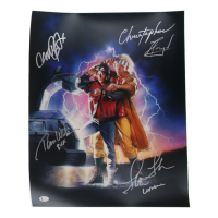 Back to the Future | 16x20 Poster Signed by (4) with Michael J. Fox, Christopher Lloyd (Beckett) at PristineAuction.com