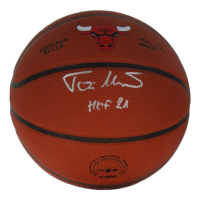 Toni Kukoc Signed Bulls Logo Basketball Inscribed "HOF 21" (Schwartz) at PristineAuction.com