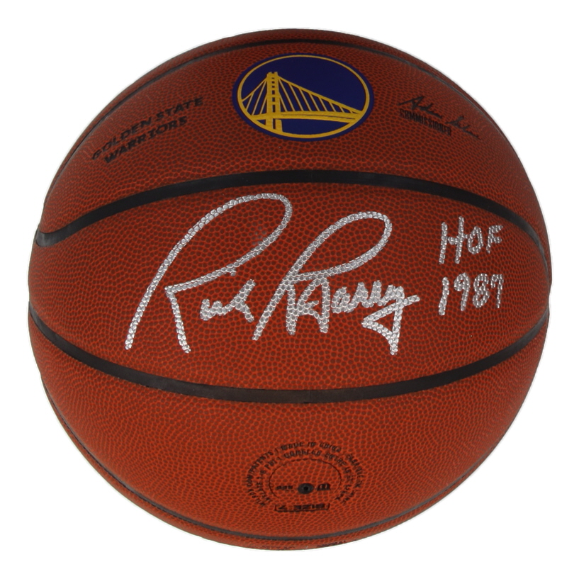 Rick Barry Signed Warriors Logo Basketball Inscribed "HOF 1987" (Schwartz) at PristineAuction.com Rick Barry Signed Warriors Logo Basketball Inscribed "HOF 1987" (Schwartz) at PristineAuction.com