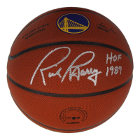 Rick Barry Signed Warriors Logo Basketball Inscribed "HOF 1987" (Schwartz) at PristineAuction.com