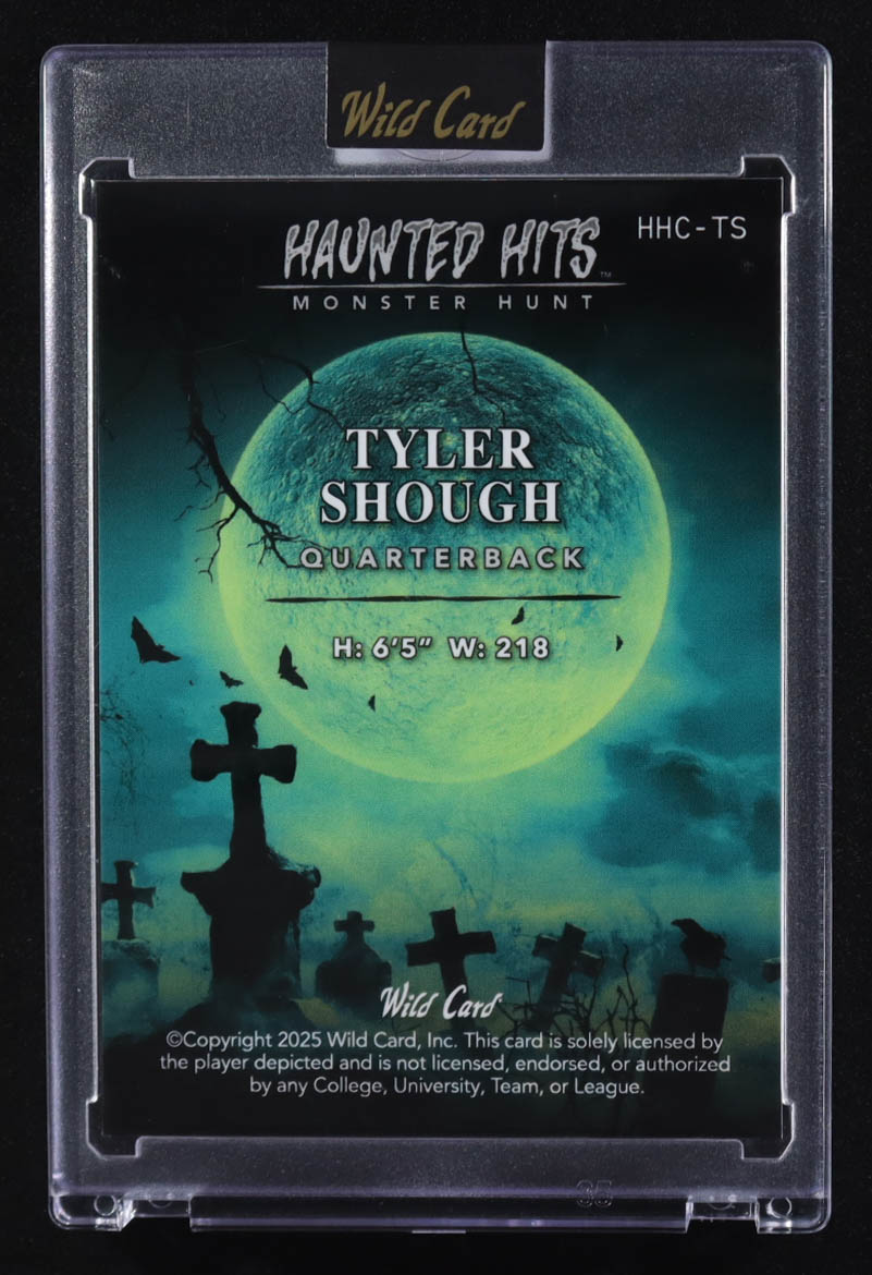 Tyler Shough 2025 Wild Card Haunted Hits Monster Hunt Haunted Cemetery Blue Ray Wave #HHC-TS #1/1 RC at PristineAuction.com Tyler Shough 2025 Wild Card Haunted Hits Monster Hunt Haunted Cemetery Blue Ray Wave #HHC-TS #1/1 RC at PristineAuction.com