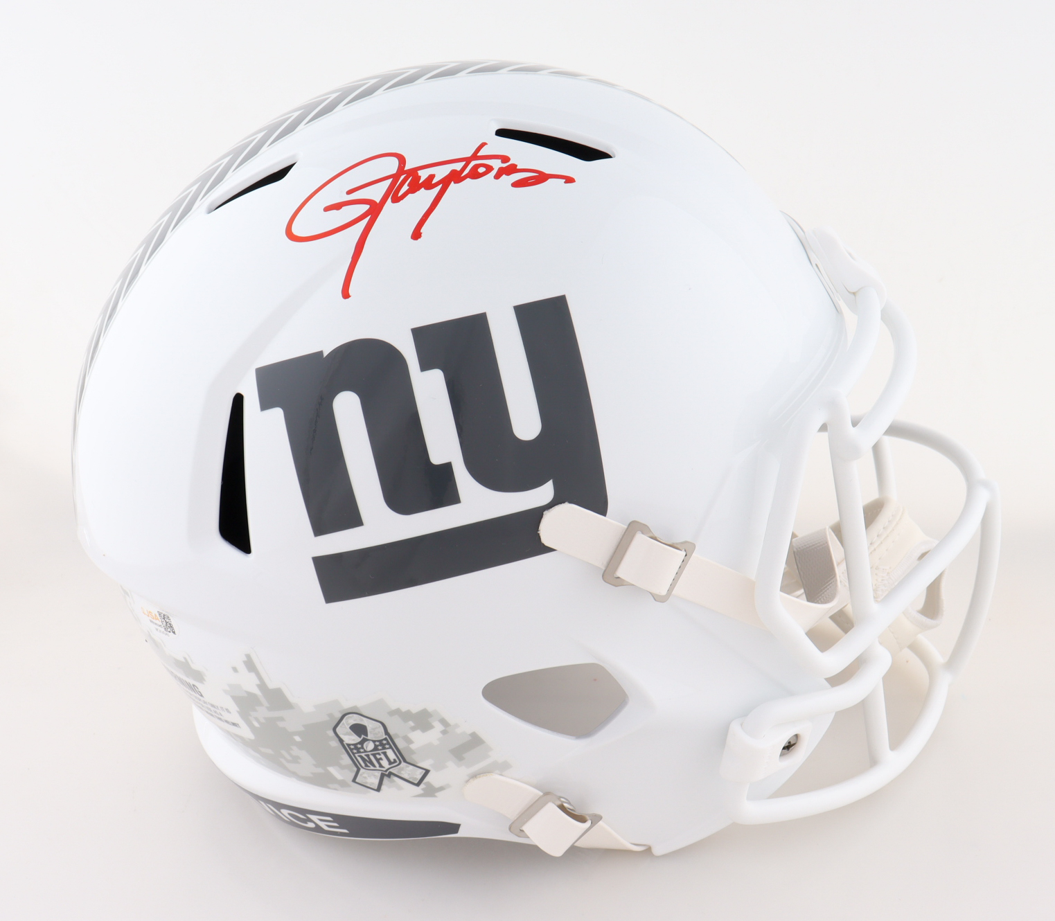 Lawrence Taylor Signed Giants Full-Size Salute to Service Alternate Speed Helmet (JSA) at PristineAuction.com Lawrence Taylor Signed Giants Full-Size Salute to Service Alternate Speed Helmet (JSA) at PristineAuction.com