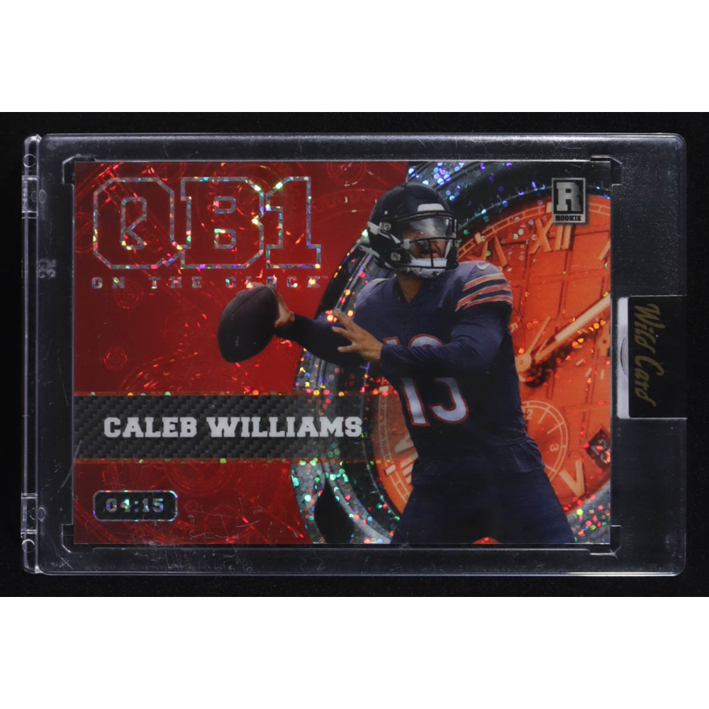 Caleb Williams 2023 Wild Card QB1 On The Clock Red Orange Donut Circles #OCW-CW3 #04/15 RC at PristineAuction.com
