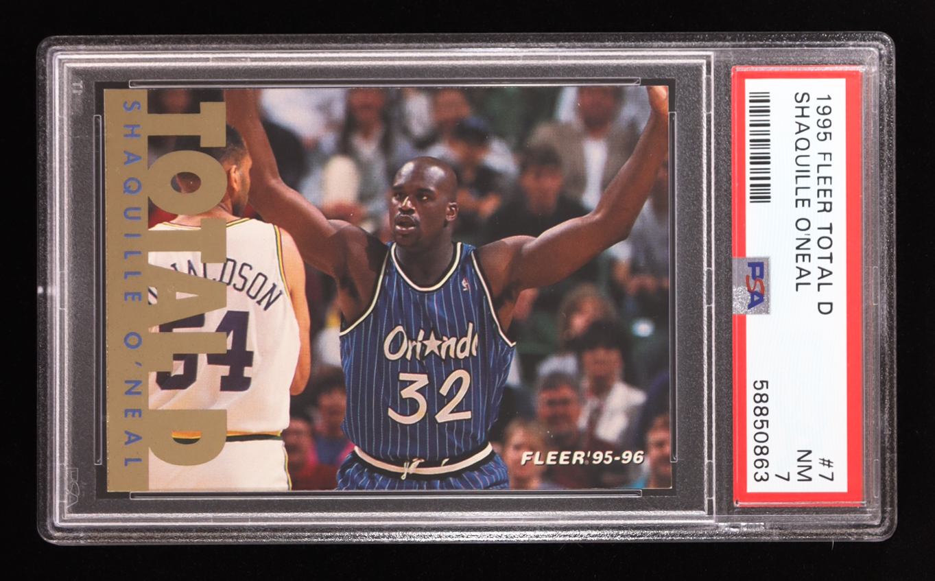 Shaquille O'Neal 1995-96 Fleer Total D #7 (PSA 7) at PristineAuction.com Shaquille O'Neal 1995-96 Fleer Total D #7 (PSA 7) at PristineAuction.com