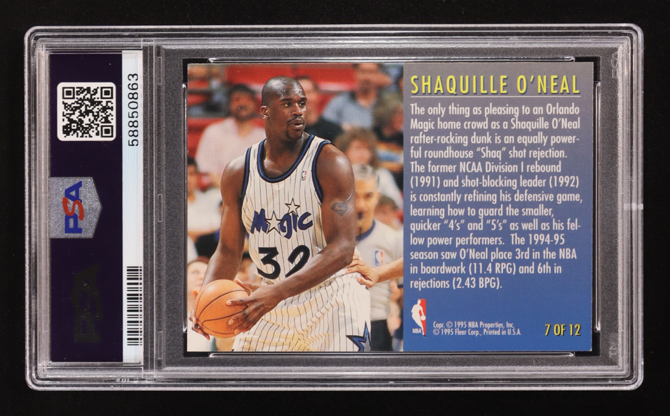 Shaquille O'Neal 1995-96 Fleer Total D #7 (PSA 7) at PristineAuction.com Shaquille O'Neal 1995-96 Fleer Total D #7 (PSA 7) at PristineAuction.com