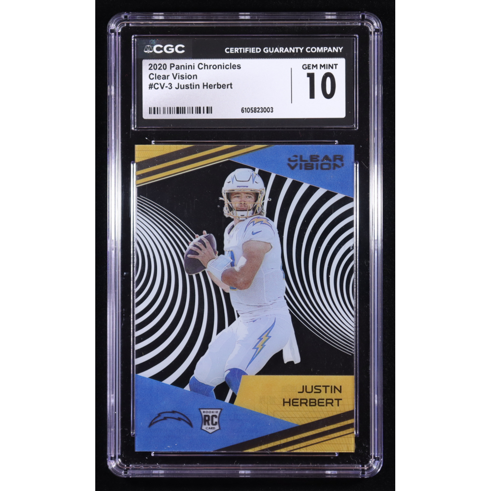 Justin Herbert 2020 Panini Clear Vision Rookies #3 RC (CGC 10) at PristineAuction.com