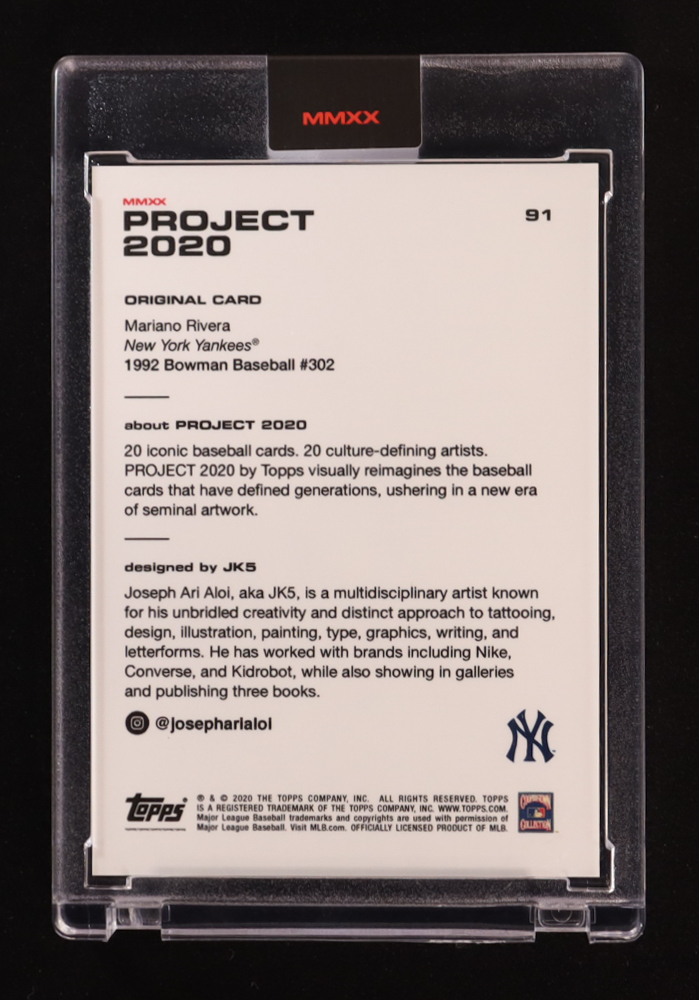 Mariano Rivera 2020 Topps Project 2020 #91 / JK5 at PristineAuction.com Mariano Rivera 2020 Topps Project 2020 #91 / JK5 at PristineAuction.com