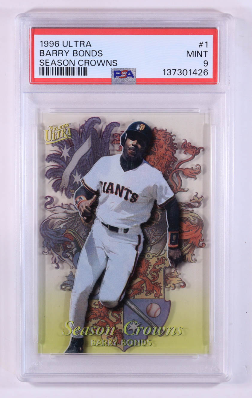 Barry Bonds 1996 Ultra Season Crowns #1 (PSA 9) at PristineAuction.com Barry Bonds 1996 Ultra Season Crowns #1 (PSA 9) at PristineAuction.com
