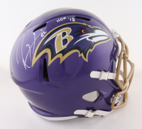 Ray Lewis Signed Ravens Full-Size Flash Alternate Speed Helmet Inscribed "HOF 18" (Beckett) at PristineAuction.com
