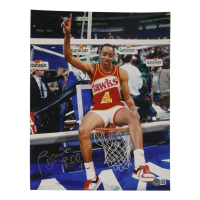 Spud Webb Signed Hawks 11x14 Photo (Beckett) at PristineAuction.com
