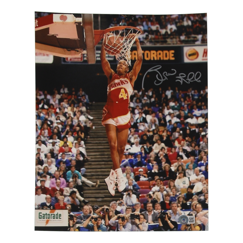Spud Webb Signed Hawks 11x14 Photo (Beckett) at PristineAuction.com Spud Webb Signed Hawks 11x14 Photo (Beckett) at PristineAuction.com
