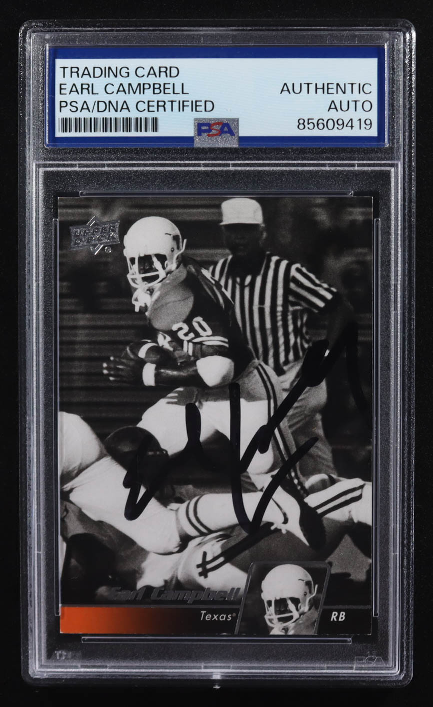 Earl Campbell Signed 2011 Upper Deck #49 (PSA) at PristineAuction.com Earl Campbell Signed 2011 Upper Deck #49 (PSA) at PristineAuction.com
