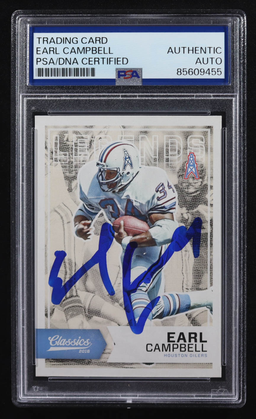 Earl Campbell Signed 2016 Panini Classics #192 (PSA) at PristineAuction.com Earl Campbell Signed 2016 Panini Classics #192 (PSA) at PristineAuction.com
