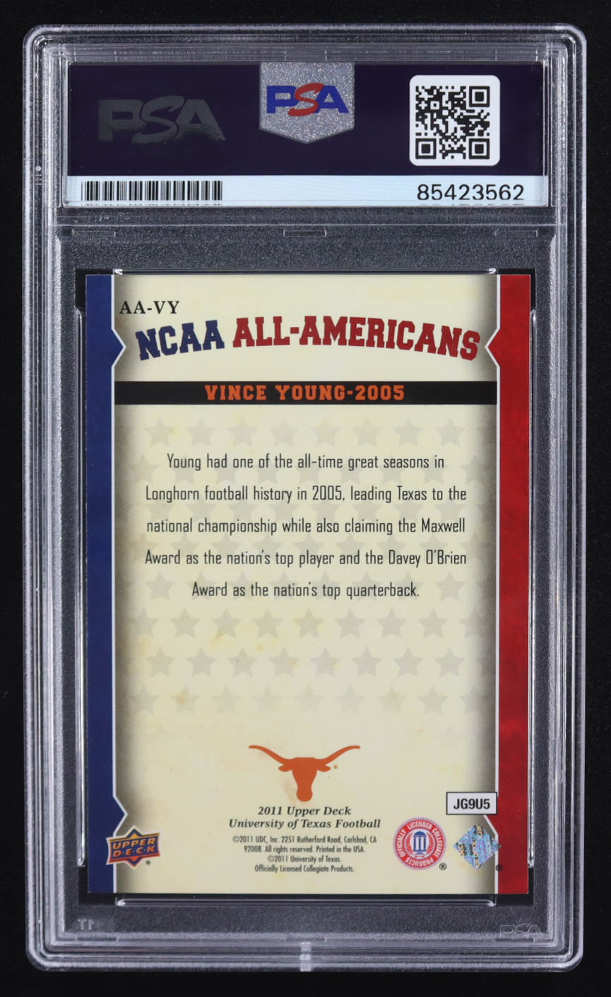 Vince Young Signed 2011 Upper Deck NCAA All-Americans #AA-VY (PSA) at PristineAuction.com Vince Young Signed 2011 Upper Deck NCAA All-Americans #AA-VY (PSA) at PristineAuction.com