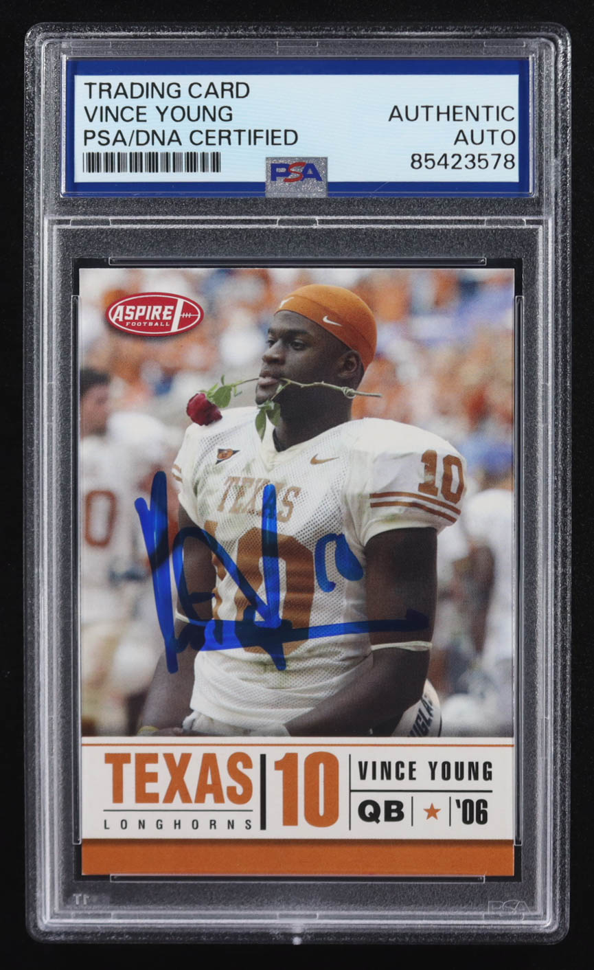 Vince Young Signed 2006 Aspire #3 RC (PSA) at PristineAuction.com Vince Young Signed 2006 Aspire #3 RC (PSA) at PristineAuction.com