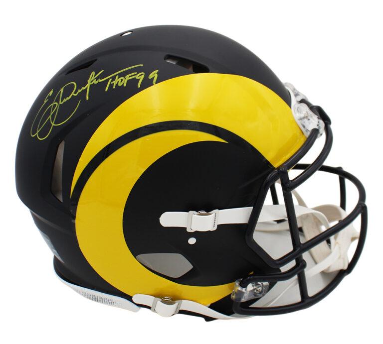 Eric Dickerson Signed Rams Full-Size Authentic On-Field Rivalries Alternate Speed Helmet Inscribed "HOF 99" (Beckett) at PristineAuction.com Eric Dickerson Signed Rams Full-Size Authentic On-Field Rivalries Alternate Speed Helmet Inscribed "HOF 99" (Beckett) at PristineAuction.com