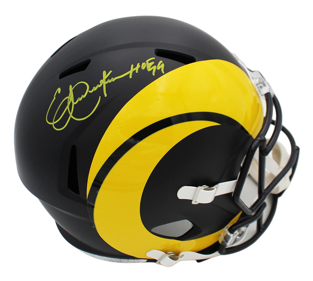 Eric Dickerson Signed Rams Full-Size Rivalries Alternate Speed Helmet Inscribed "HOF 99" (Beckett) at PristineAuction.com Eric Dickerson Signed Rams Full-Size Rivalries Alternate Speed Helmet Inscribed "HOF 99" (Beckett) at PristineAuction.com