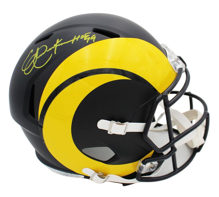 Eric Dickerson Signed Rams Full-Size Rivalries Alternate Speed Helmet Inscribed "HOF 99" (Beckett) at PristineAuction.com Eric Dickerson Signed Rams Full-Size Rivalries Alternate Speed Helmet Inscribed "HOF 99" (Beckett) at PristineAuction.com