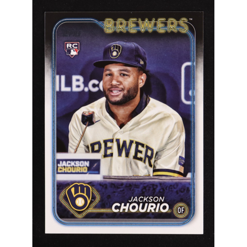 Jackson Chourio 2024 Topps Base Set Photo Variations #698C FACTORY/interview RC at PristineAuction.com